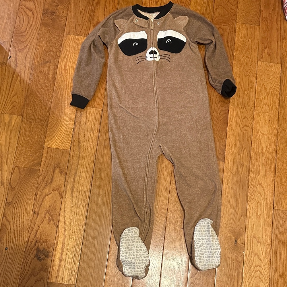Carter's Brown Raccoon Footed One Piece size 5T